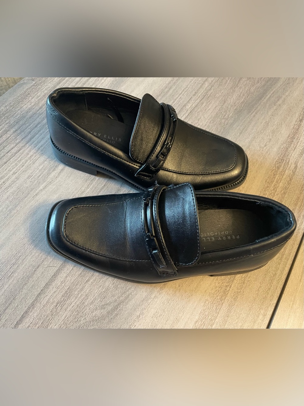 Perry Ellis Toddler Boys Black Loafer Dress Shoes Size 11 Preschool